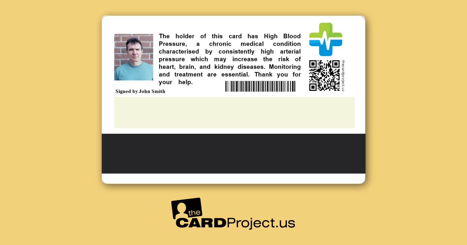 Premium High Blood Pressure Medical Card (REAR)